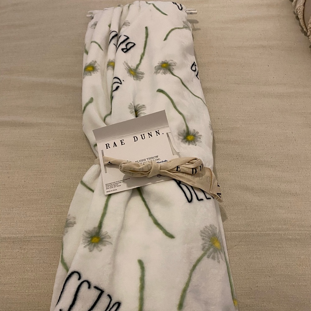 Rae Dunn plush throw BLESSED